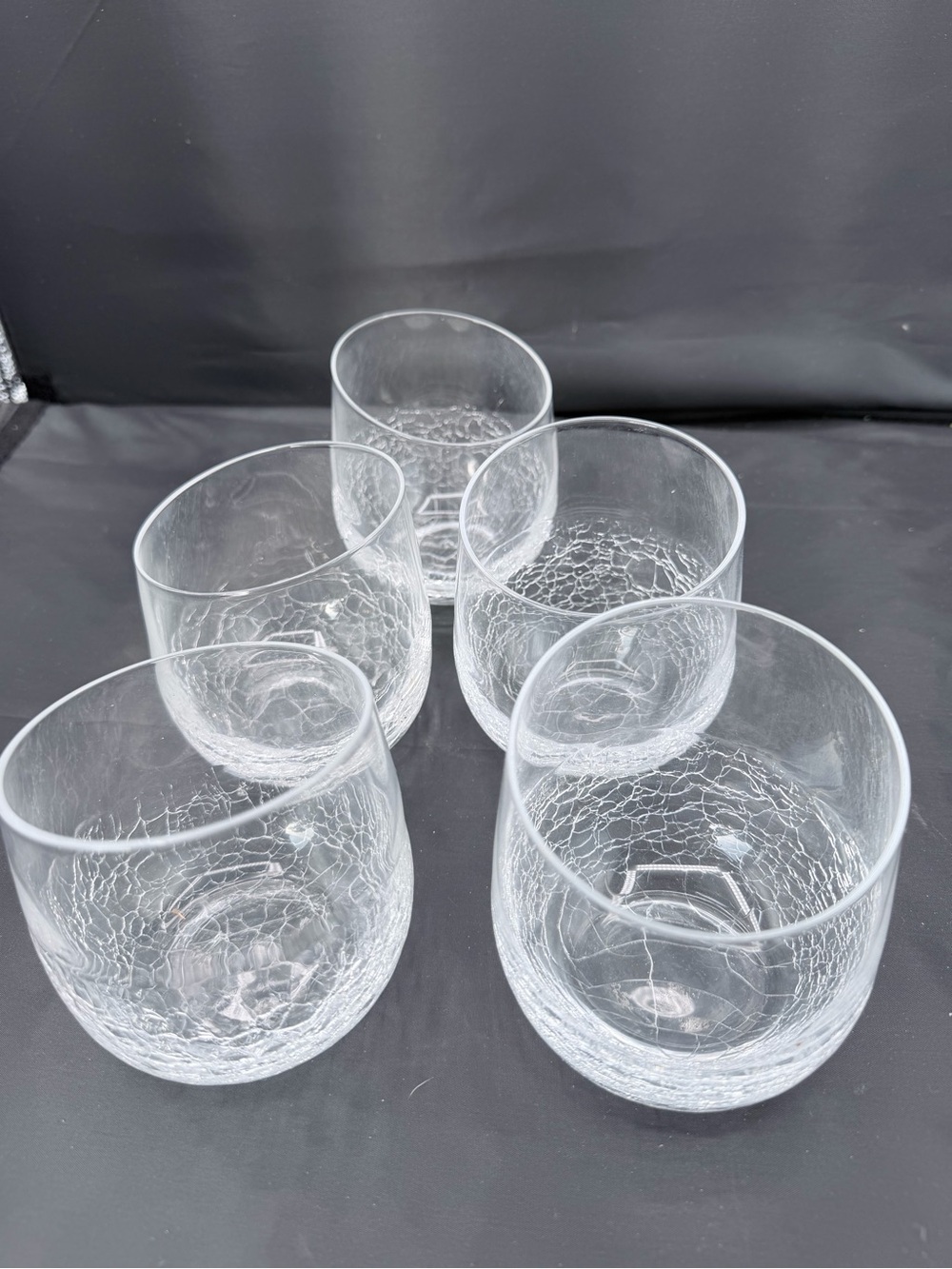 Pier 1 Clear Crackle Glass Tumbler Set - Home Dining